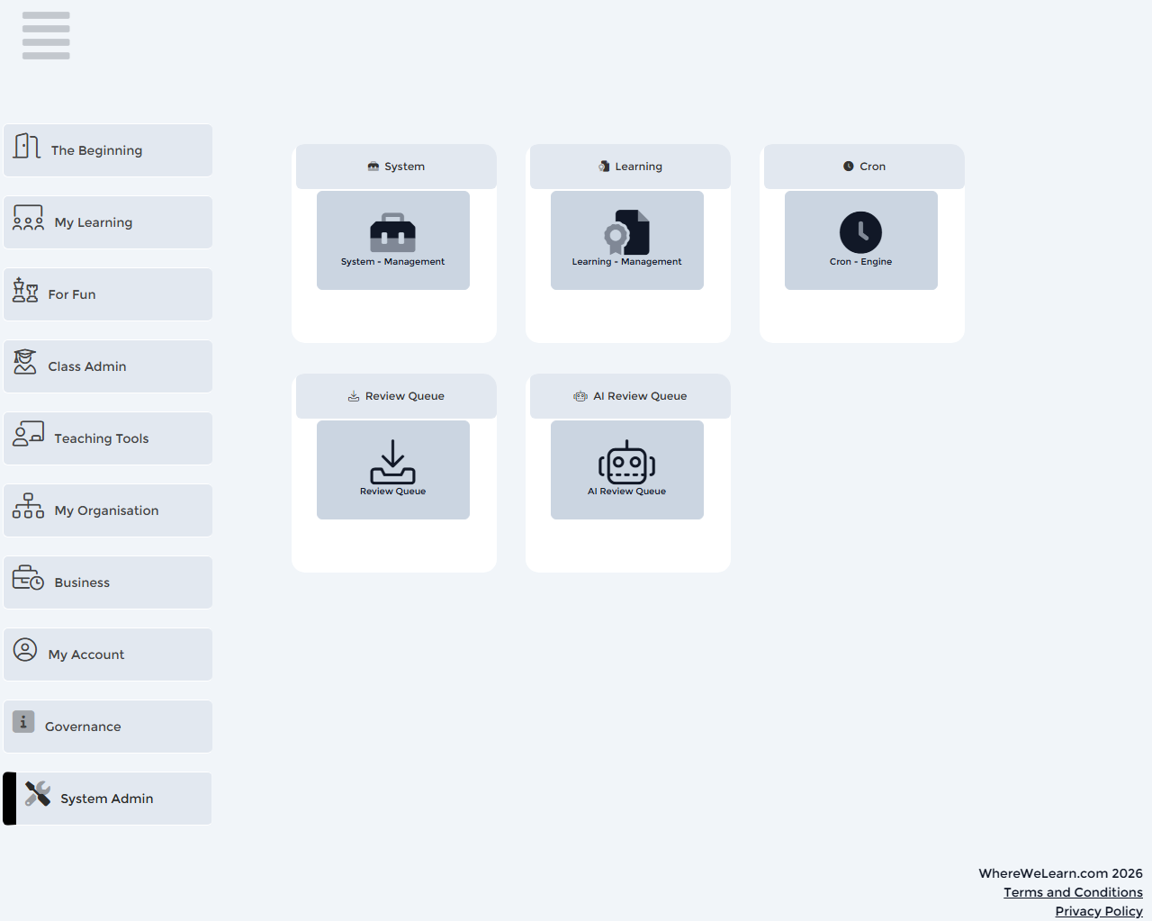LEAST Software admin dashboard